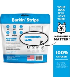 Vitafur Barkin' Lamb Jerky Strips Grain-Free Dehydrated Dog Treats, 12-oz bag slide 2 of 5