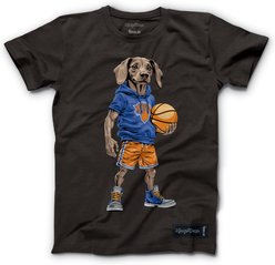 Hoop Dogs NBA Dachshund T-Shirt, New York Knicks, X-Large