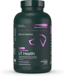 VetriScience UT Strength Smoke Flavored Chewable Tablet Urinary Supplement for Dogs, 90 count
