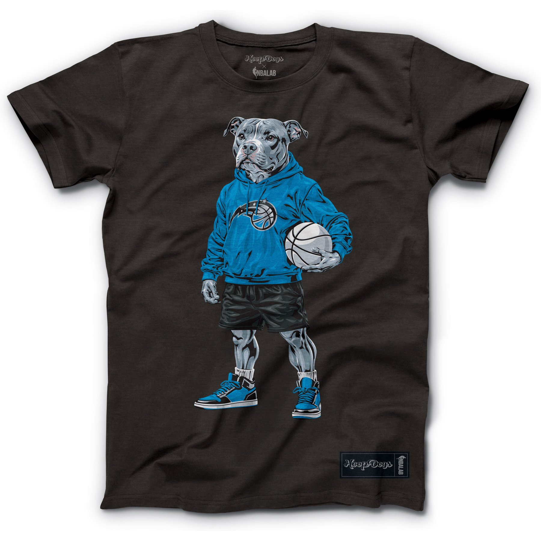 Hoop Dogs NBA Pit Bull T-Shirt, Orlando Magic, Small