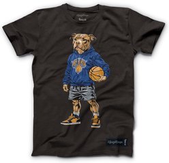Hoop Dogs NBA Pit Bull T-Shirt, New York Knicks, Large