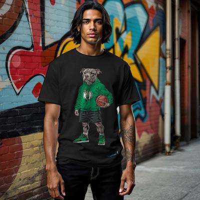 Show full view: Hoop Dogs NBA Pit Bull T-Shirt, Boston Celtics, Large slide 3 of 3