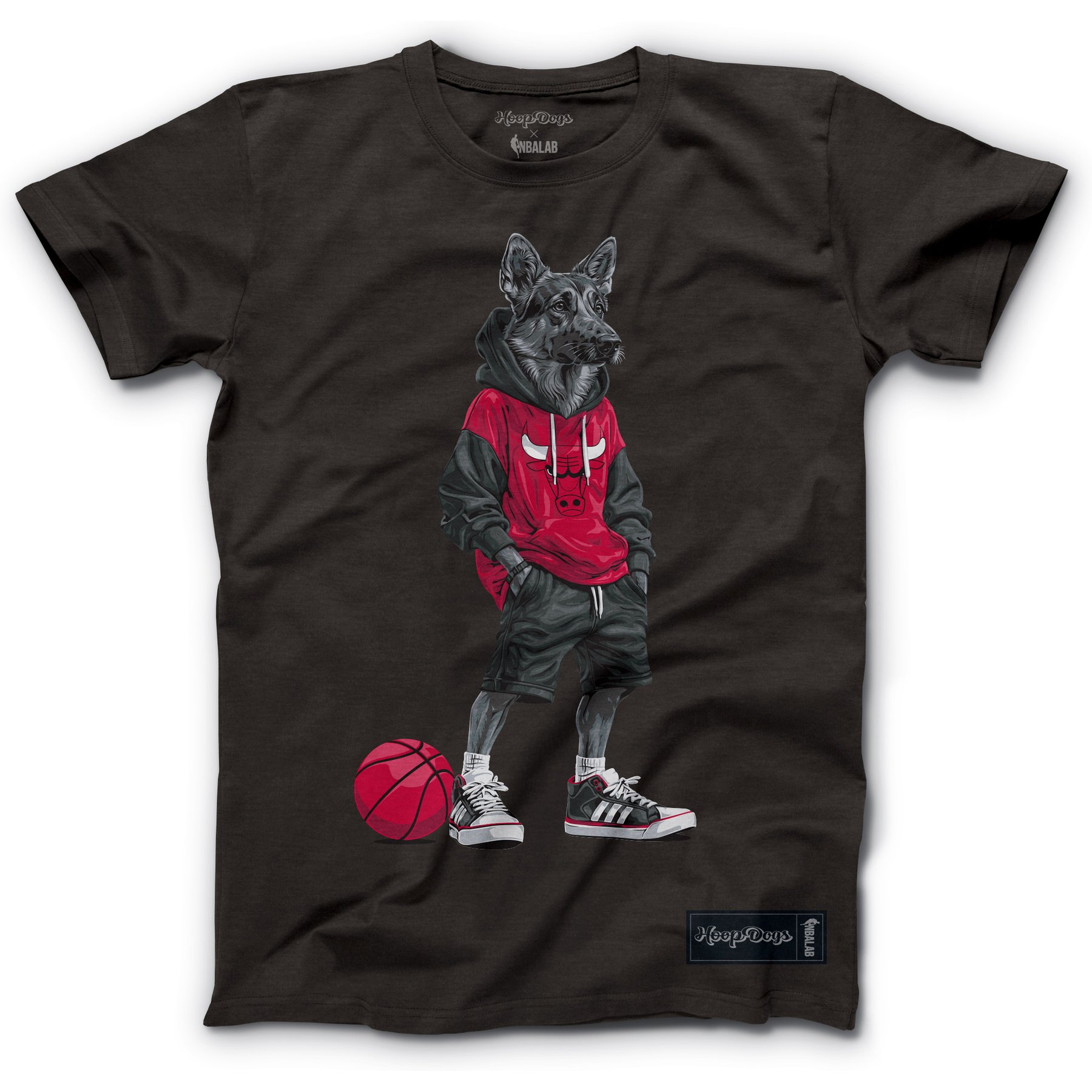 Hoop Dogs NBA German Shepherd T-Shirt, Chicago Bulls, XX-Large