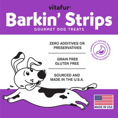 Show full view: Vitafur Barkin' Chicken Jerky Strips Grain-Free Dehydrated Dog Treats, 12-oz bag slide 6 of 6
