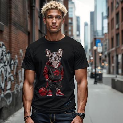 Show full view: Hoop Dogs NBA French Bulldog T-Shirt, Toronto Raptors, Large slide 2 of 4