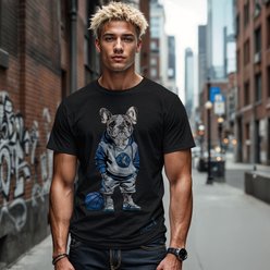 Hoop Dogs NBA French Bulldog T-Shirt, Minnesota Timberwolves, X-Large slide 2 of 3