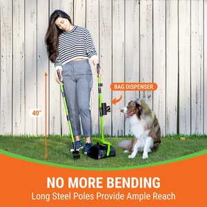 Pupzle Dog Pooper Scooper with Bag Attachment, Lavender Scented, Green, 25 Refill bags