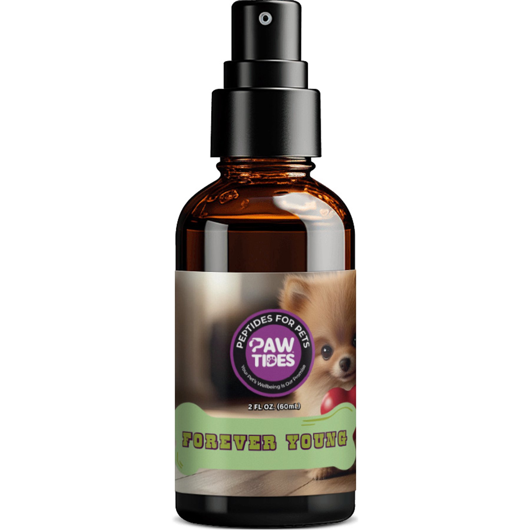 PawTides Forever Young Spray Skin & Coat Supplement for Dogs, 2-fl oz