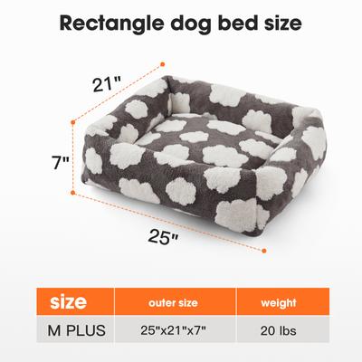 Show full view: JOEJOY Jacquard Cloud Square Dog & Cat Bed with Anti-Slip Bottom & Removable Cover, Grey, Medium slide 7 of 8