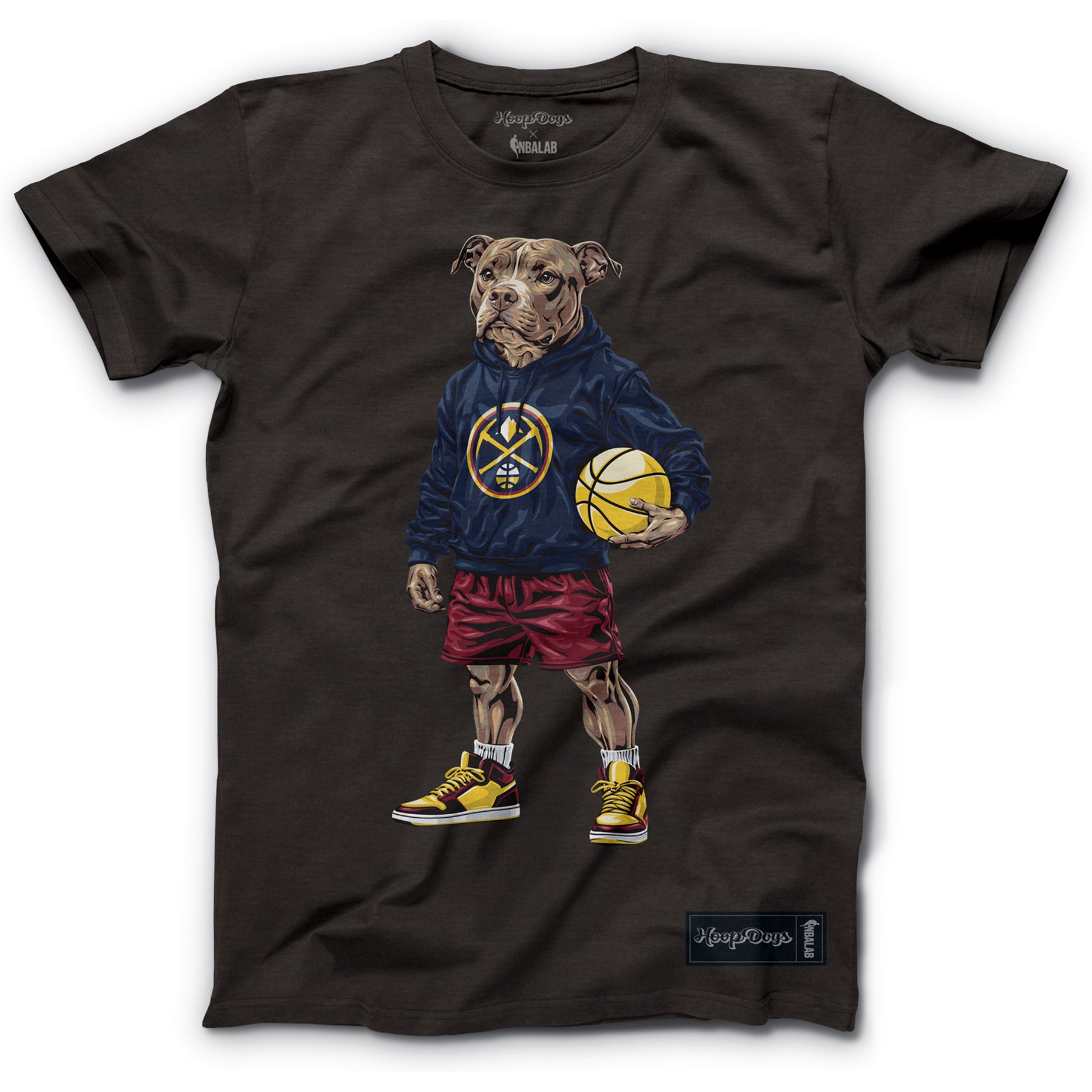 Hoop Dogs NBA Pit Bull T-Shirt, Denver Nuggets, XXX-Large