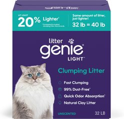 Litter Genie Light Unscented Clumping Clay Cat Litter, 32-lb bag