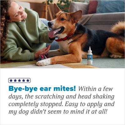 Show full view: TropiClean HomeVet Dog & Cat Ear Mite Treatment, 2-fl oz bottle slide 6 of 10