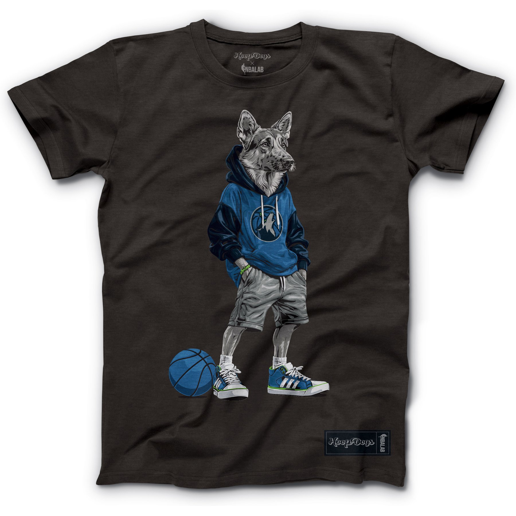 Hoop Dogs NBA German Shepherd T-Shirt, Minnesota Timberwolves, XX-Large