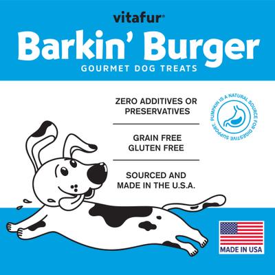 Show full view: Vitafur Barkin' Burger Lamb & Pumpkin Grain-Free Dehydrated Dog Treats, 4-oz bag slide 6 of 6