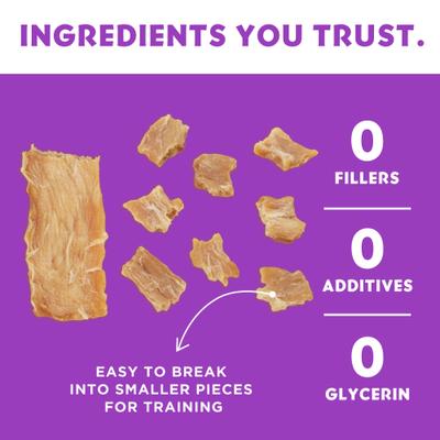 Show full view: Vitafur Barkin' Chicken Jerky Strips Grain-Free Dehydrated Dog Treats, 12-oz bag slide 4 of 6