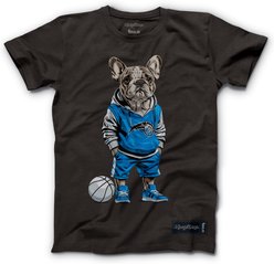 Hoop Dogs NBA French Bulldog T-Shirt, Orlando Magic, X-Large