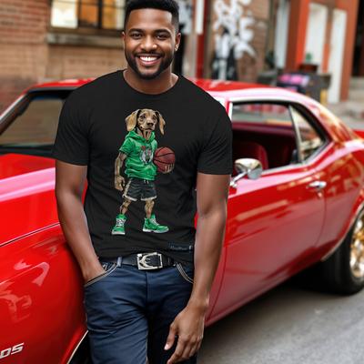 Show full view: Hoop Dogs NBA Dachshund T-Shirt, Boston Celtics, Large slide 2 of 4