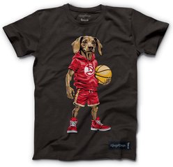 Hoop Dogs NBA Dachshund T-Shirt, Atlanta Hawks, Small