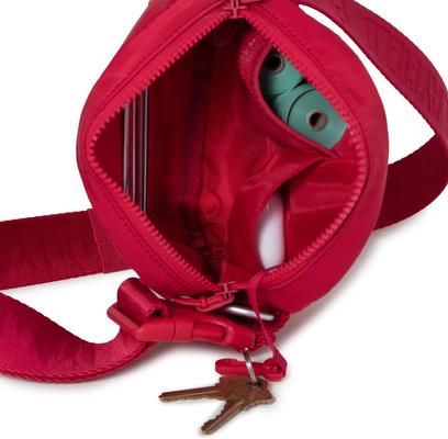 Show full view: Playfield Bailey Sling Dog Walking 3 in 1 Bag with Poop Bag Dispenser, 2nd Edition, Coral Red slide 4 of 8