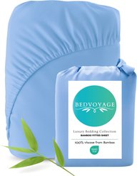 BedVoyage 100% Viscose from Bamboo Cooling & Lightweight Fitted Sheet, Ocean, Queen slide 2 of 8