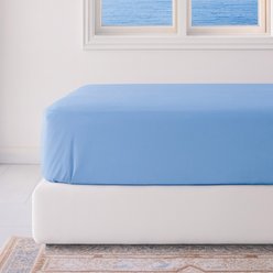 BedVoyage 100% Viscose from Bamboo Cooling & Lightweight Fitted Sheet, Ocean, Queen