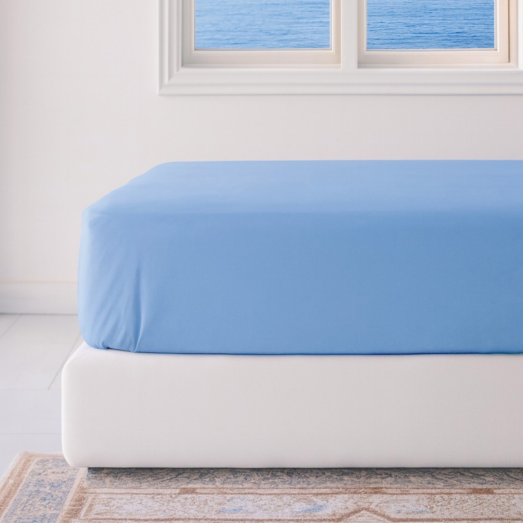 BedVoyage 100% Viscose from Bamboo Cooling & Lightweight Fitted Sheet, Ocean, King