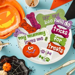 Wufers Spooked Jack-o-Lantern Cookies Dog Crunchy Treats, 4-oz bag, 3 count slide 2 of 9