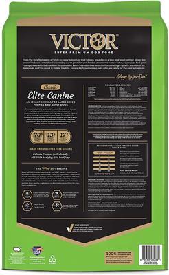 Show full view: VICTOR Large Breed Gluten-Free Chicken & Fish Meal Elite Canine Dry Dog Food, 50-lb bag slide 4 of 11