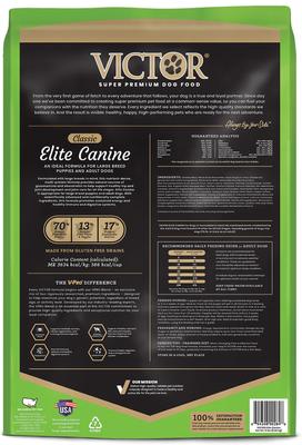 Show full view: VICTOR Large Breed Gluten-Free Chicken & Fish Meal Elite Canine Dry Dog Food, 15-lb bag slide 4 of 11