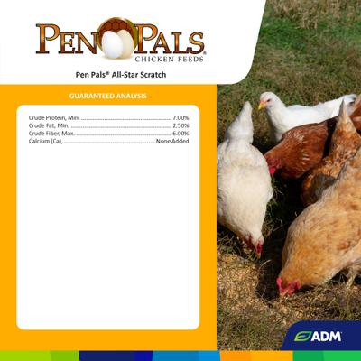Show full view: ADM Pen Pals All-Star Scratch 7% Protein Chicken Feed, 50-lb bag slide 4 of 7