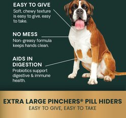 VetriScience Pinchers Pill-Hiding Probiotic Peanut Butter Flavor Treats Dog Treats, Chew, Peanut Butter Flavor, X-Large, 45 count slide 2 of 8