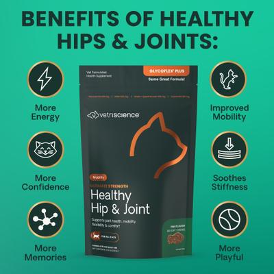 Show full view: VetriScience GlycoFlex Plus Ultimate Strength Healthy Hip & Joint Fish Flavored Chews Supplement for Cats, 30 count slide 7 of 12