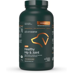 VetriScience GlycoFlex 2 Healthy Hip & Joint Chicken Flavored Chewable Tablets Supplement for Dogs, 120 count