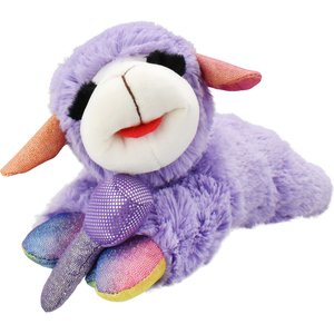 Multipet Lamb Chop Pop Star Squeaky Plush Dog Toy, Purple, 10.5-in