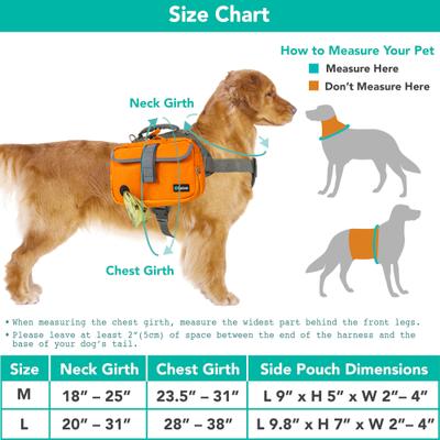 Show full view: PetAmi Saddle Dog & Cat Backpack with Reflective Safety Side Pockets, Medium, Orange slide 8 of 9