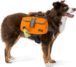 PetAmi Saddle Dog & Cat Backpack with Reflective Safety Side Pockets, Medium, Orange