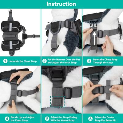 Show full view: PetAmi Saddle Dog & Cat Backpack with Reflective Safety Side Pockets, Large, Black slide 9 of 9