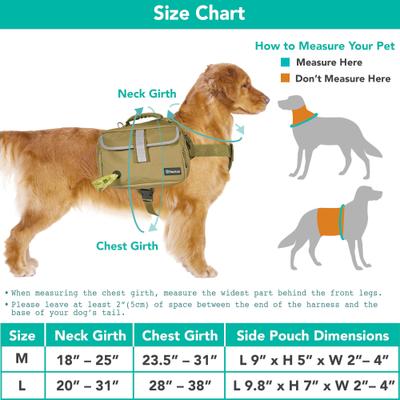 Show full view: PetAmi Saddle Dog & Cat Backpack with Reflective Safety Side Pockets, Large, Tan Canvas slide 6 of 8