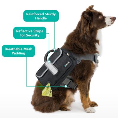 Show full view: PetAmi Saddle Dog & Cat Backpack with Reflective Safety Side Pockets, Large, Black slide 4 of 9