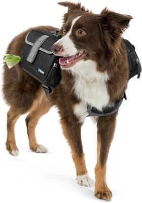 Show full view: PetAmi Saddle Dog & Cat Backpack with Reflective Safety Side Pockets, Large, Black slide 2 of 9