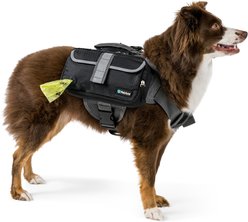 PetAmi Saddle Dog & Cat Backpack with Reflective Safety Side Pockets, Large, Black