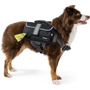 PetAmi Saddle Dog & Cat Backpack with Reflective Safety Side Pockets, Medium, Black
