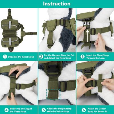 Show full view: PetAmi Saddle Dog & Cat Backpack with Reflective Safety Side Pockets, Large, Olive Canvas slide 7 of 8