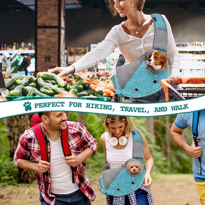 Show full view: PetAmi Airline Approved Sling Dog & Cat Carrier, Teal Blue, Medium slide 7 of 9