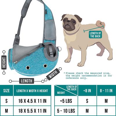 Show full view: PetAmi Airline Approved Sling Dog & Cat Carrier, Teal Blue, Medium slide 3 of 9