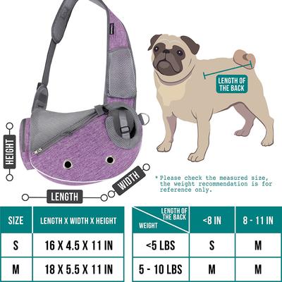 Show full view: PetAmi Airline Approved Sling Dog & Cat Carrier, Purple, Medium slide 2 of 8