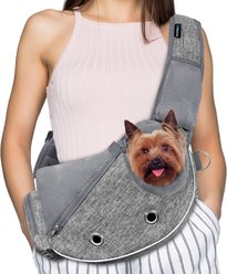 PetAmi Airline Approved Sling Dog & Cat Carrier, Gray, Medium