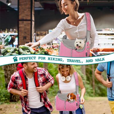 Show full view: PetAmi Airline Approved Sling Small Dog & Cat Carrier, Pink slide 6 of 7