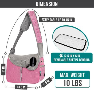 Show full view: PetAmi Airline Approved Sling Small Dog & Cat Carrier, Pink slide 2 of 7