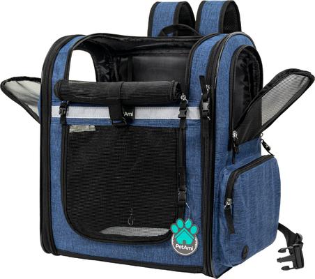 Show full view: PetAmi Ventilated Airline Approved Dog & Cat Carrier Backpack, Navy Blue slide 8 of 8
